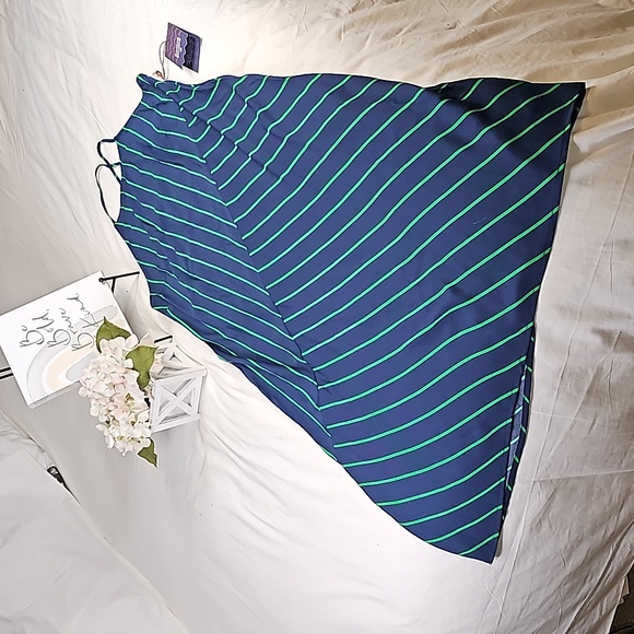 Rowing Blazer Slip Diagonal Stripe Midi Slip Dress Vacation Cocktail Target - Picture 10 of 10